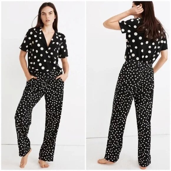 Madewell Inkwell Polka Dot Pajama Pants Small - Picture 1 of 5